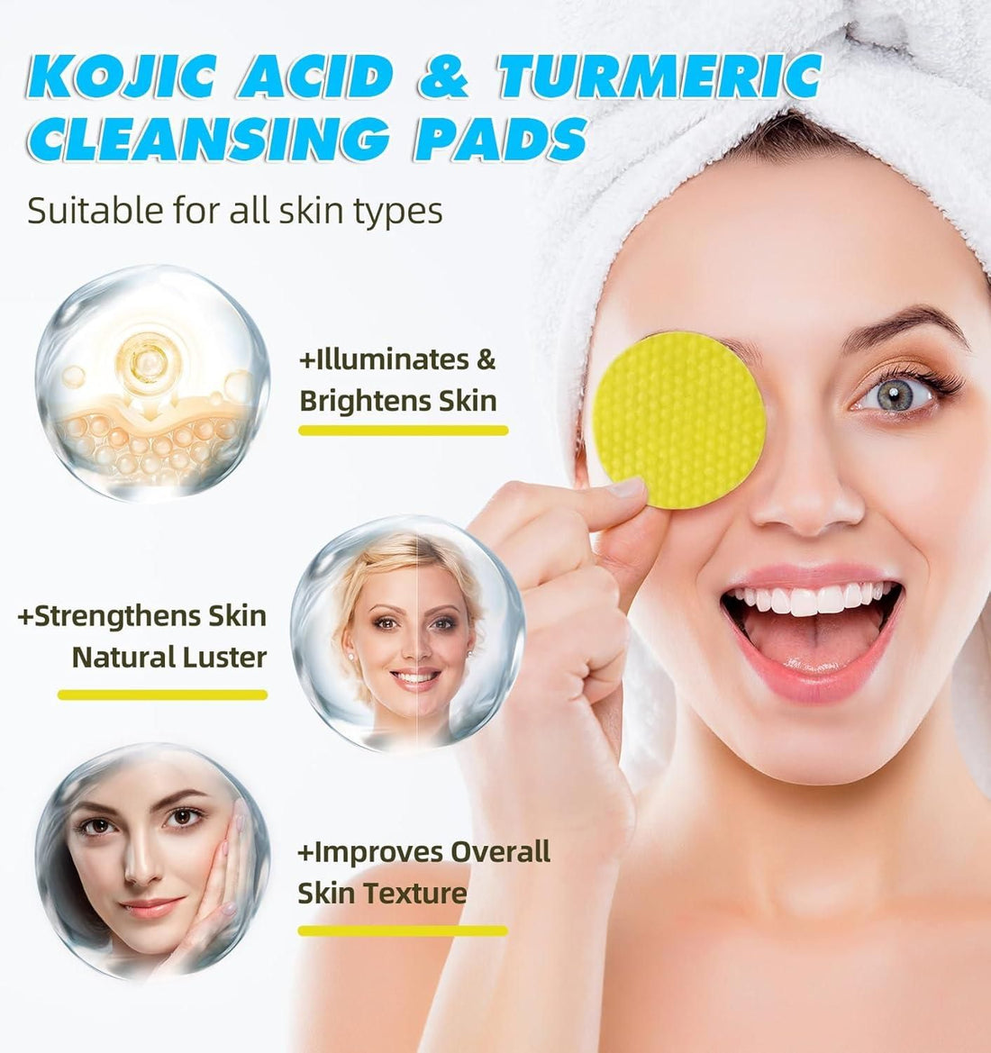 KojicFresh™ - Turmeric Kojic Acid Cleansing Pads |🔥PACK OF 60 PADS🔥